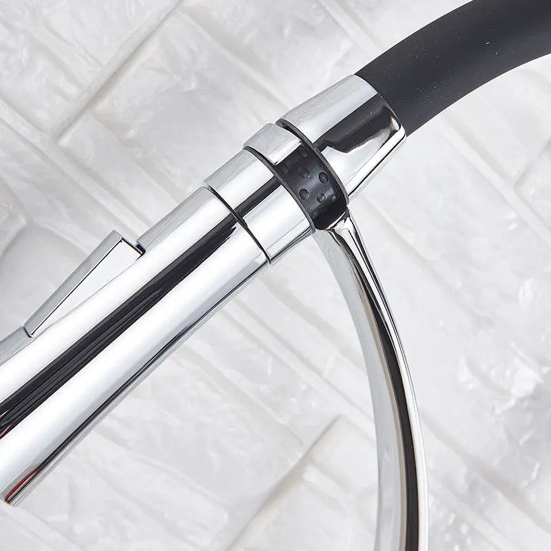 Kitchen Faucet Swivel Pull Down Black Hose Kitchen Sink Faucet Sink Tap Mounted Deck Bathroom Hot And Cold Water Mixer Crane