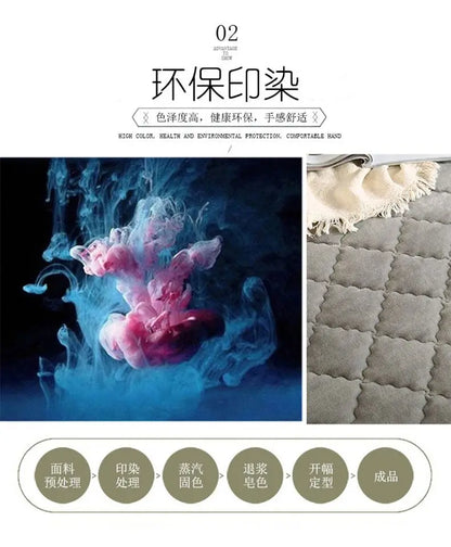 Fashion Flannel Bed Fitted Sheet Quilted Mattress Cover Soft and Comfortable Lace Fit Elastic Band Bed Sheet.