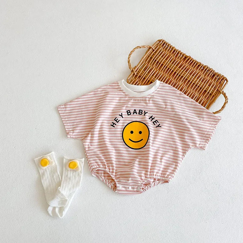 2024 neue Sommer Baby Bodys Mädchen Overalls Infant Jungen Gestreiften Einteilige Neugeborenen Kleidung.