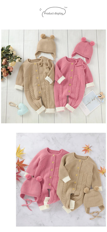 Baby Body Long Sleeve Strick Infant Kinder Unisex Overalls Kleidung Herbst Kleinkind Junge Overalls Ein Stück Kleinkind Mädchen Overall.