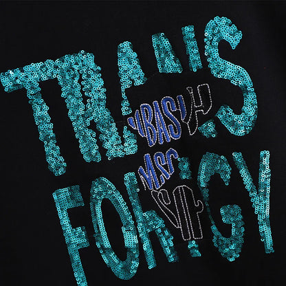 150 kg Übergröße Damen Büste 157 Winter Fleece Lose Pailletten Brief Sweatshirts Rundhals Pullover Top 5XL 6XL 7XL 8XL 9XL.