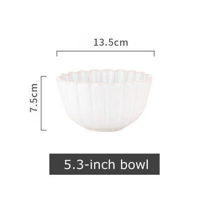 1pc Japanese Dinnerware Ceramic White Blue Dinner Plate Serving Dishes Rice Ramekin Sauce Bowl Microwave Safe