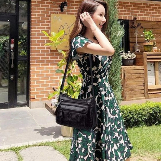 Designer Women Crossbody Bag Soft Pu Leather Shoulder Bag Good Quality Messenger Bag Small Size Purse Ladies Handbags Black Flap.