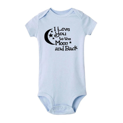 ICH LIEBE DICH ZUM MOND UND ZURÜCK & My Auntie Liebt Mich Gedruckt Jungen Mädchen Infant Playsuits Ein Stück schöne Baby Kid Romper Body.