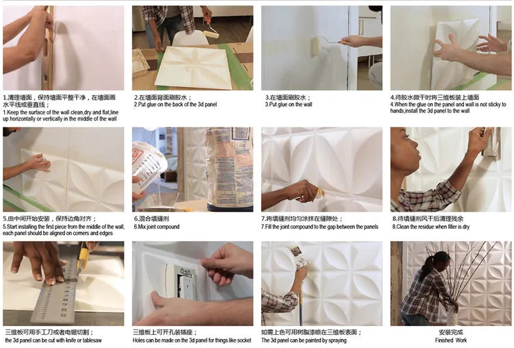 12pcs 50cm house wall renovation Stone 3D wall panel non-self-adhesive 3D wall sticker art tile wallpaper room bathroom ceiling