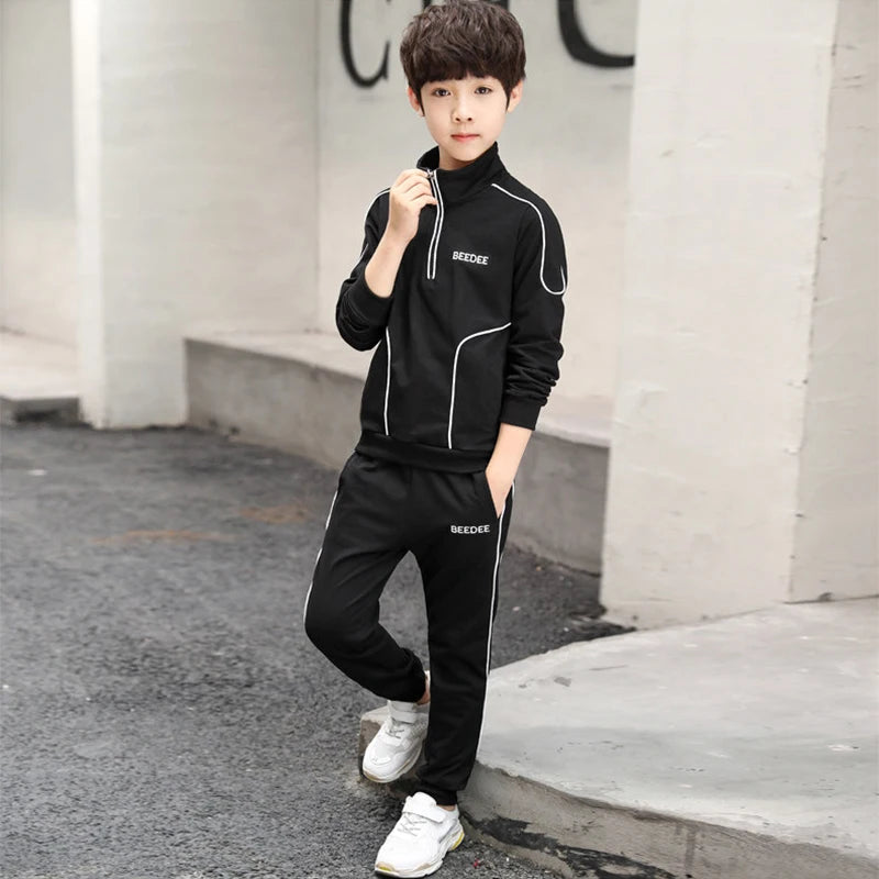 Spring Autumn Teenager Boys Clothing Sets Child Fashion Letter Sweatshirt + Pants 2Pcs Kids Tracksuit 4 5 6 7 8 9 10 11 12 Years.
