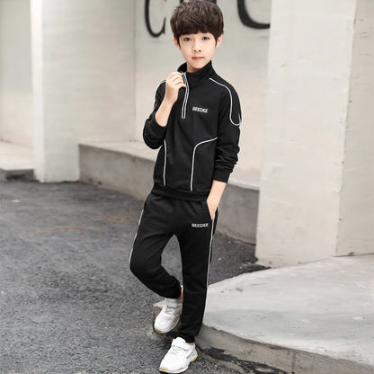 Spring Autumn Teenager Boys Clothing Sets Child Fashion Letter Sweatshirt + Pants 2Pcs Kids Tracksuit 4 5 6 7 8 9 10 11 12 Years.