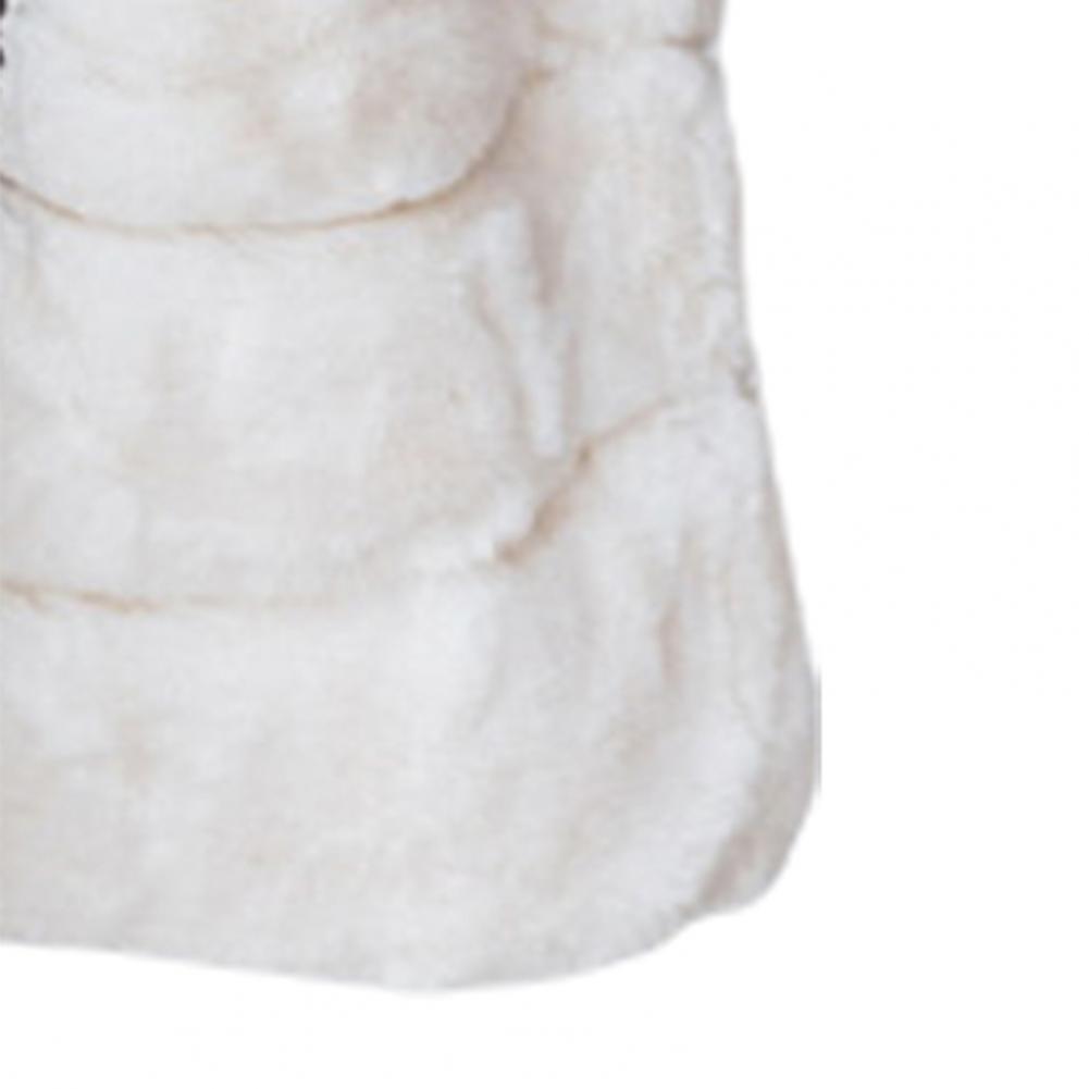 Herbst Winter Frauen Jacke Weste Einfarbig Rundhals Faux Pelzmantel Dicken Rundhals Oberbekleidung Plüsch Jacke für Frauen