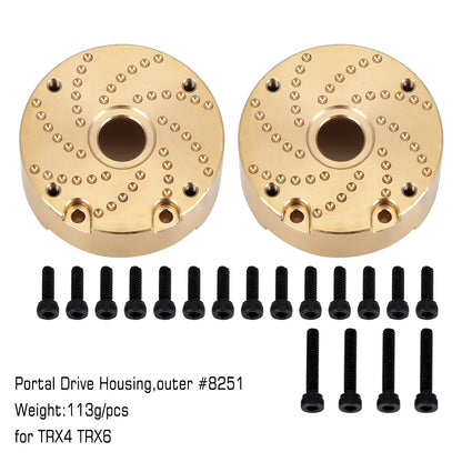 INJORA Heavy Brass Counterweight Portal Drive Housing Bumper Holder Axle Mount for RC Crawler TRX4 TRX-4 TRX6 Upgrade Parts