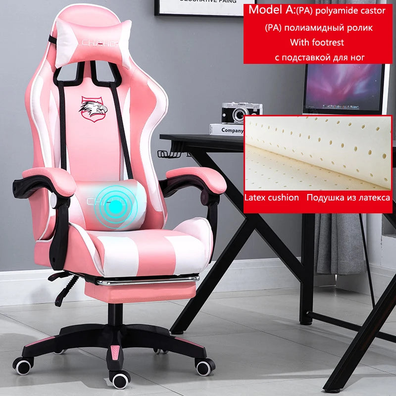 WCG Gaming Stuhl Computer Stuhl Hochwertiger Gaming Stuhl Leder Internet LOL Internet Cafe Racing Stuhl Bürostuhl Gamer Neu