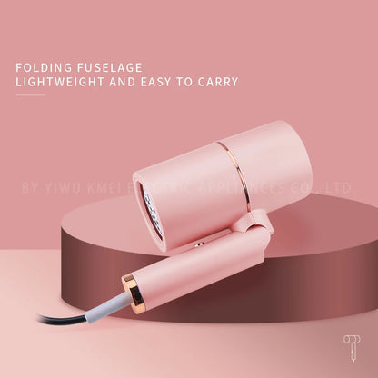 Kemei Professional Blow Dryer Negative Ion Smoother Hair Care Fast Drying Foldable Portable Pink Hair Dryer Home Travel Salon