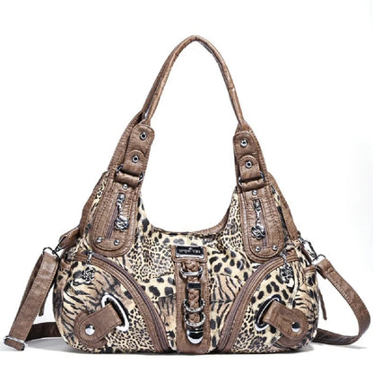 Angelkiss Women Handbags Large Women's Shoulder Bag Leopard Print Top-Handle Fashion Satchel Dumpling Shoulder Tote Hobos Bag.