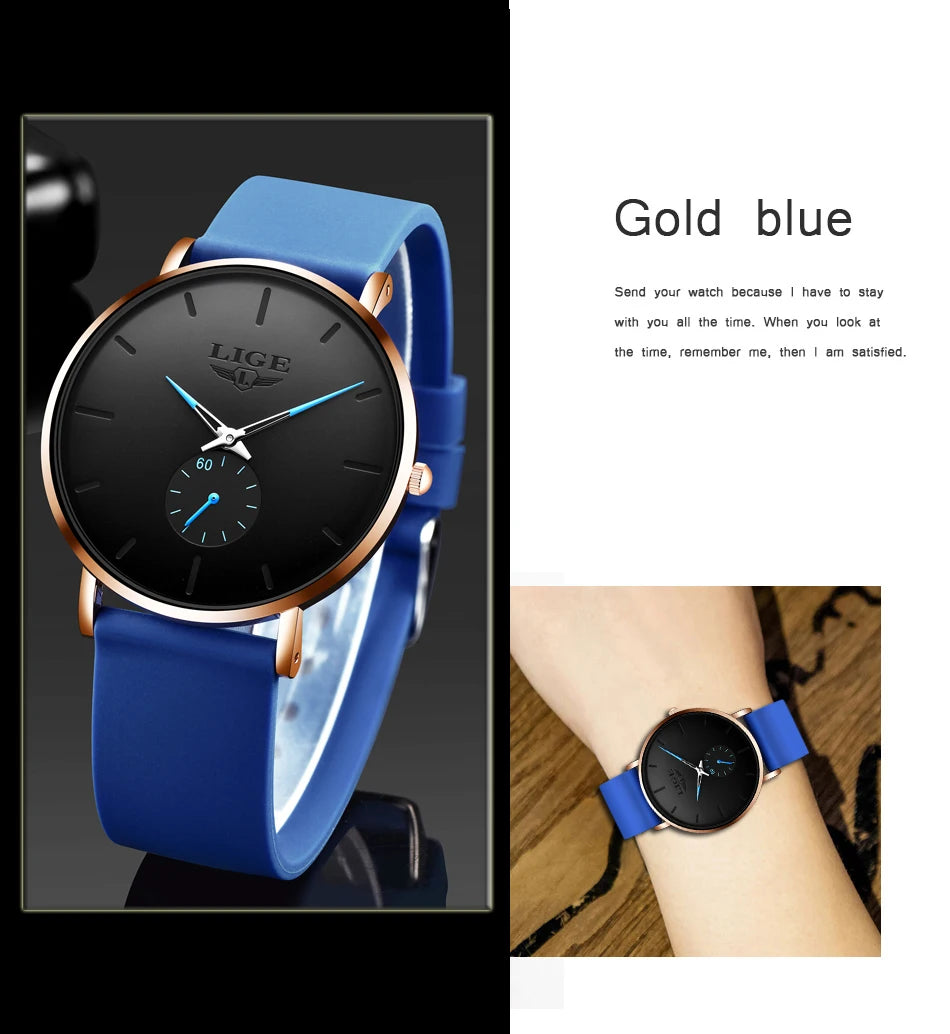 LIGE New Rose Gold Women Watch Business Quartz Watch Ladies Top Brand Luxury Female Wrist Watch Women Girl Clock Relogio Feminin.