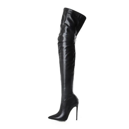 Women Over The Knee Boots Female Zip Sexy Black Long Boots Woman Thin Heel Ladies Pointed Toe Party Boots Women's Autumn Shoes88.