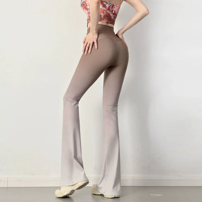 ZWFS-  Tuman1325 New Arrival Ladies Fashion Yoga Pants Women's Boot Cut Design Stylish Long Pants High Waist  Color Sportswear.