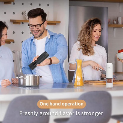Electric Automatic Salt and Pepper Grinder Set Rechargeable With USB Gravity Spice Mill Adjustable Spices Grinder Kitchen Tools.