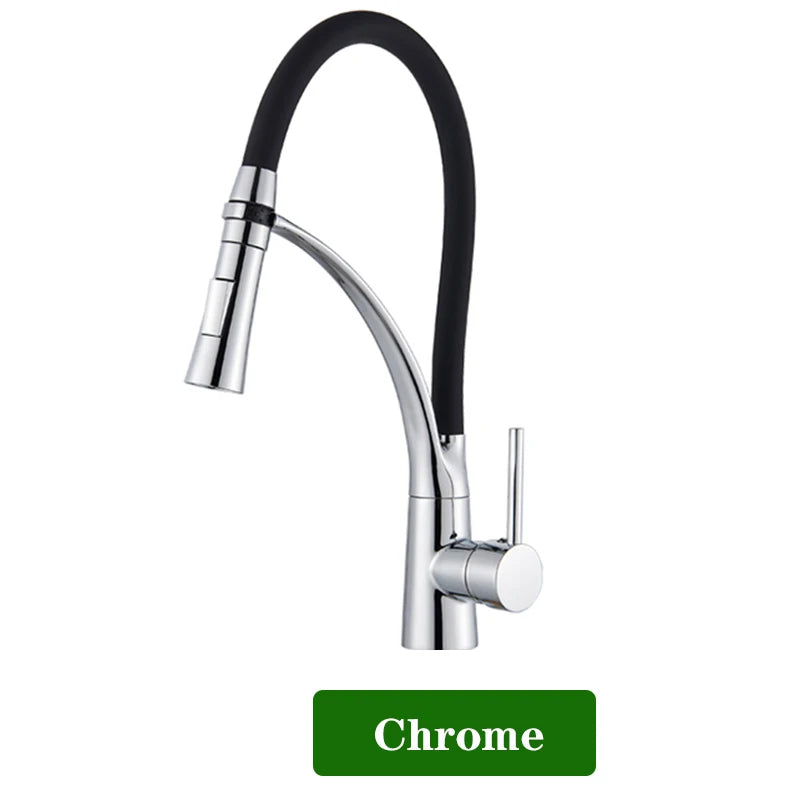 Kitchen Faucet Swivel Pull Down Black Hose Kitchen Sink Faucet Sink Tap Mounted Deck Bathroom Hot And Cold Water Mixer Crane