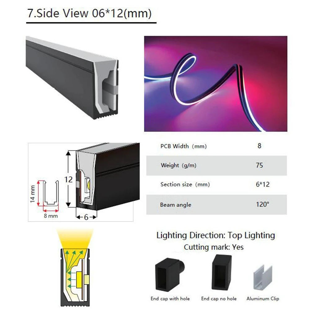 WS2812B WS2811 SK6812 LED Neon Rope Tube 5050 Flexible LED Strip Light Silica Gel Soft Lamp Tube IP67 Waterproof For Decoration.