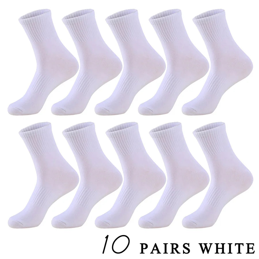 5 Pairs/Lot Socks Men Cotton Running Casual Thick Solid Compression Breathable Outdoor Travel Long High Crew Sock Male 4 Styles.