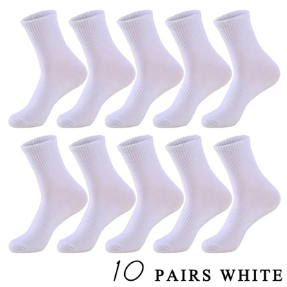 5 Pairs/Lot Socks Men Cotton Running Casual Thick Solid Compression Breathable Outdoor Travel Long High Crew Sock Male 4 Styles.