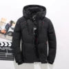 Customized logo Men's White Duck Down Jacket, Warm Hooded Thick Pufferfish Jacket, Men's Casual Coat, Warm Canadian Winter.
