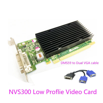 1PCS New LP low Profile Quadro NVIDIA NVS300 512M DDR3 PCIE NVS 300 Graphics Video Card with DMS59 Cable.