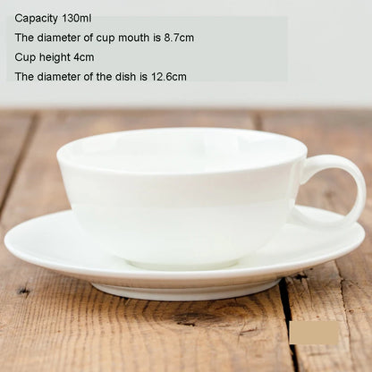 Pure White Bone China Coffee Cup Ceramic Simple Nordic Latte Cups Creative Fancy Afternoon Tea Cafe Coffee Cup and Saucer Spoon