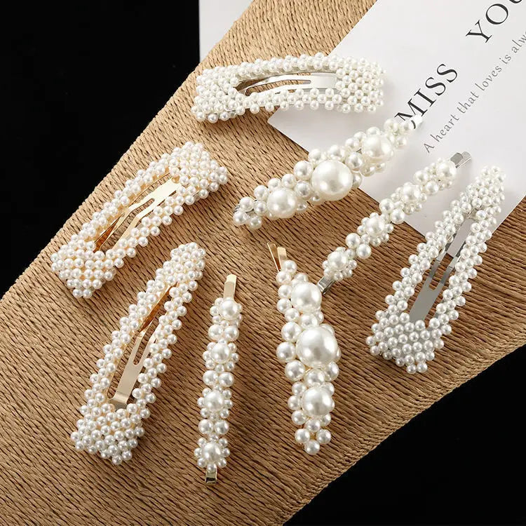 Simulated Pearl Hair Clips For Women Korean Women Hairpins Girl Geometric Hair Barrettes Fashion Hairgrip Hair Accessories.