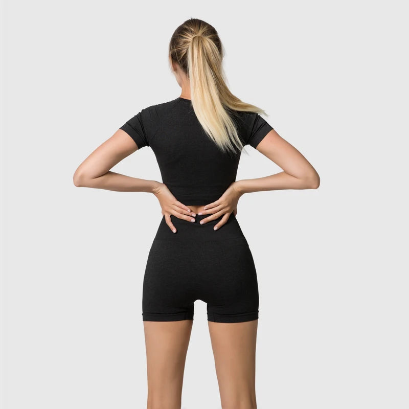 2/3/5PCS Seamless Women Yoga Set Workout Sportswear Gym Clothing Fitness Long Sleeve Crop Top High Waist Leggings Sports Suits.