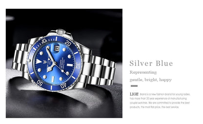 LIGE Women Watches Mechanical Watch Luxury Bracelet Wrist Wristwatch Elegant Ladies Automatic Date Clock Watch Relogio Feminino.