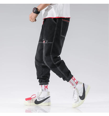 2025 New Streetwear Hip Hop Cargo Pants Men's Jeans Elastic Harun Joggers In Autumn and Spring Men ClothIng.