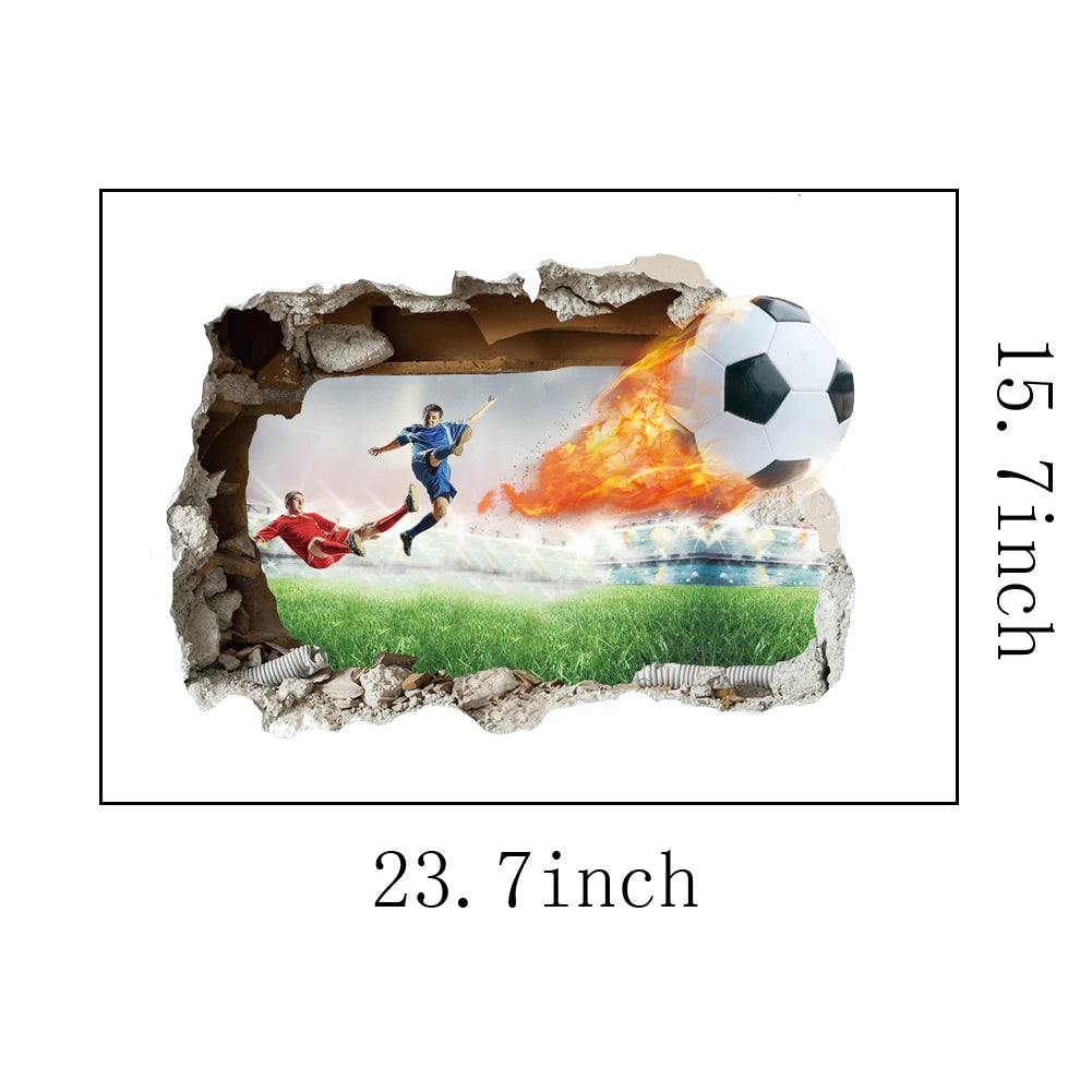 Creative Football PVC Wall Sticker Soccer Personalized Name Wall Decals For Kids Boys Room Mural Bedroom Decor Poster Art.