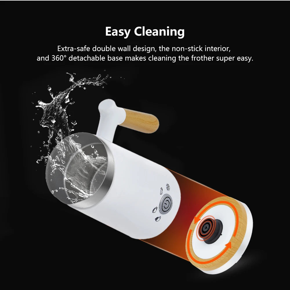 BioloMix NEW Automatic Hot and Cold Milk Frother Warmer for Latte, Foam Maker for Coffee, Hot Chocolates, Cappuccino.