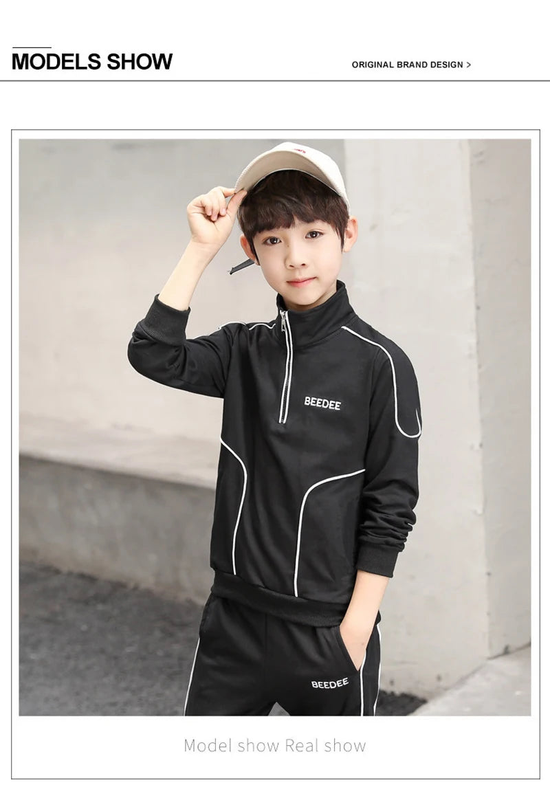 Spring Autumn Teenager Boys Clothing Sets Child Fashion Letter Sweatshirt + Pants 2Pcs Kids Tracksuit 4 5 6 7 8 9 10 11 12 Years.