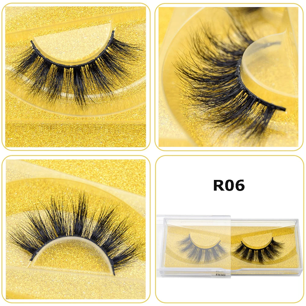 Mink Eyelashes Hand Made Crisscross False Eyelashes Cruelty Free Dramatic 3D Mink Lashes Long Lasting Faux Cils for Makeup Tools