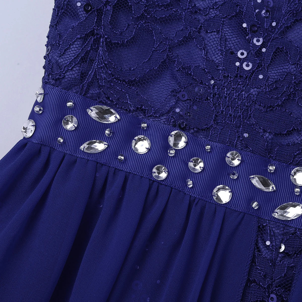 Kinder Mädchen Ärmellose Blumen Spitze Strass Party Kleid Dance Strampler für Schule Pageant Geburtstag Hochzeit Bühne Leistung.