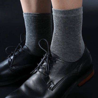 HSS 5/10 Pairs Men's Cotton Blend Socks Black Business Men Socks Soft Breathable Summer Winter for Male Socks Plus Size (6.5-14)