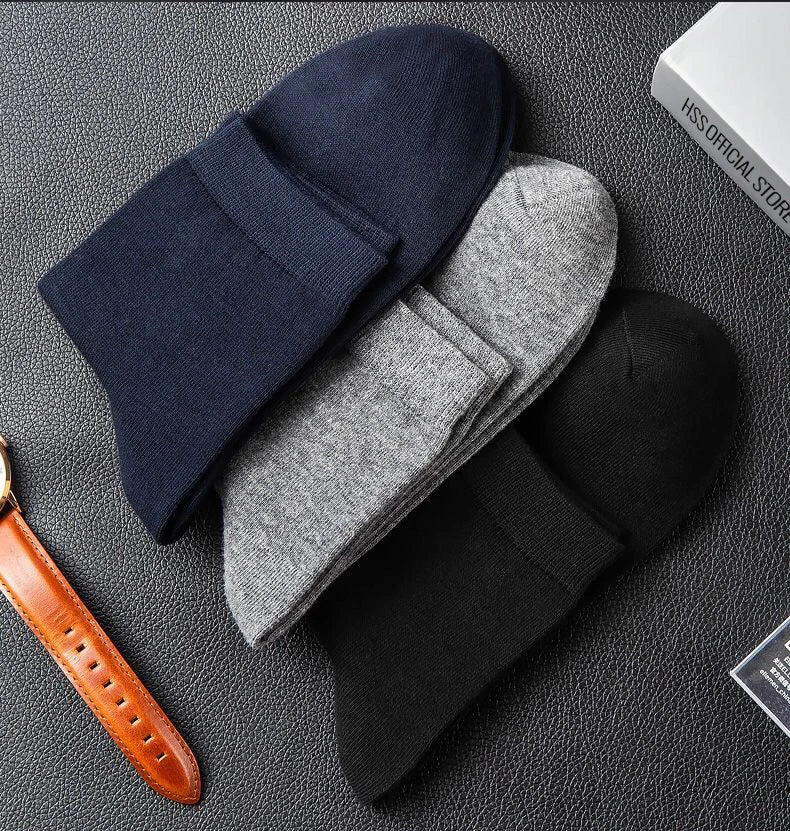 Box Pack Men's Cotton Socks 10Pairs/Box Black Business Men Socks Soft Breathable Summer Winter for Man Boy's Gift Size EUR39-45.