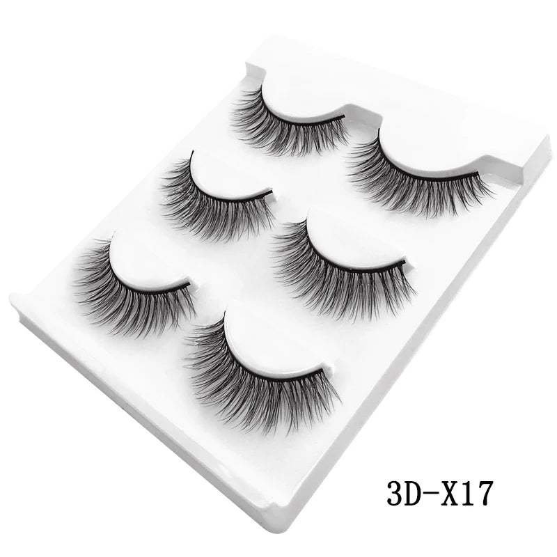 3 Pairs natural false eyelashes thick makeup real 3d mink lashes soft eyelash extension fake eye lashes long mink eyelashes 3d.