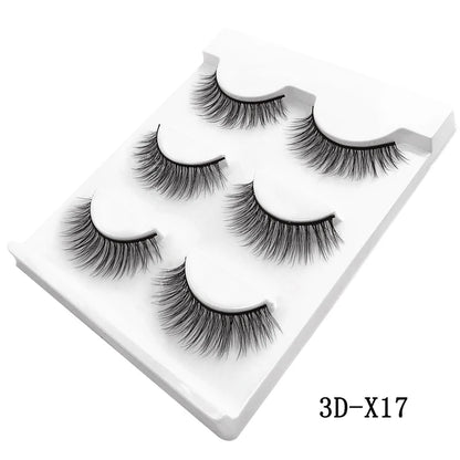 3 Pairs natural false eyelashes thick makeup real 3d mink lashes soft eyelash extension fake eye lashes long mink eyelashes 3d.