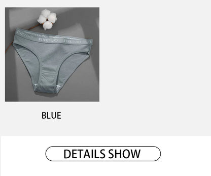 FINETOO 3PCS/Set Women's Underwear Cotton Panty Sexy Panties Female Underpants Solid Color Panty Intimates Women Lingerie M-2XL.