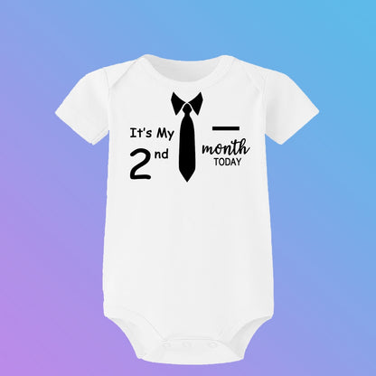 Monatlicher Meilenstein-Baby-Wachstums-Body, cooler Junge, 1–12 Monate, Einteiler, Babyparty, Geschenk, Monatsbilder, monatliche Overall-Kleidung.