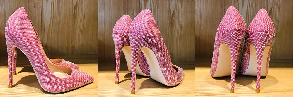 Tikicup Graphic Print Women White Pointy Toe High Heel Dress Shoes Sexy Ladies Slip On Designer Stiletto Pumps Big Size 43 44 45.