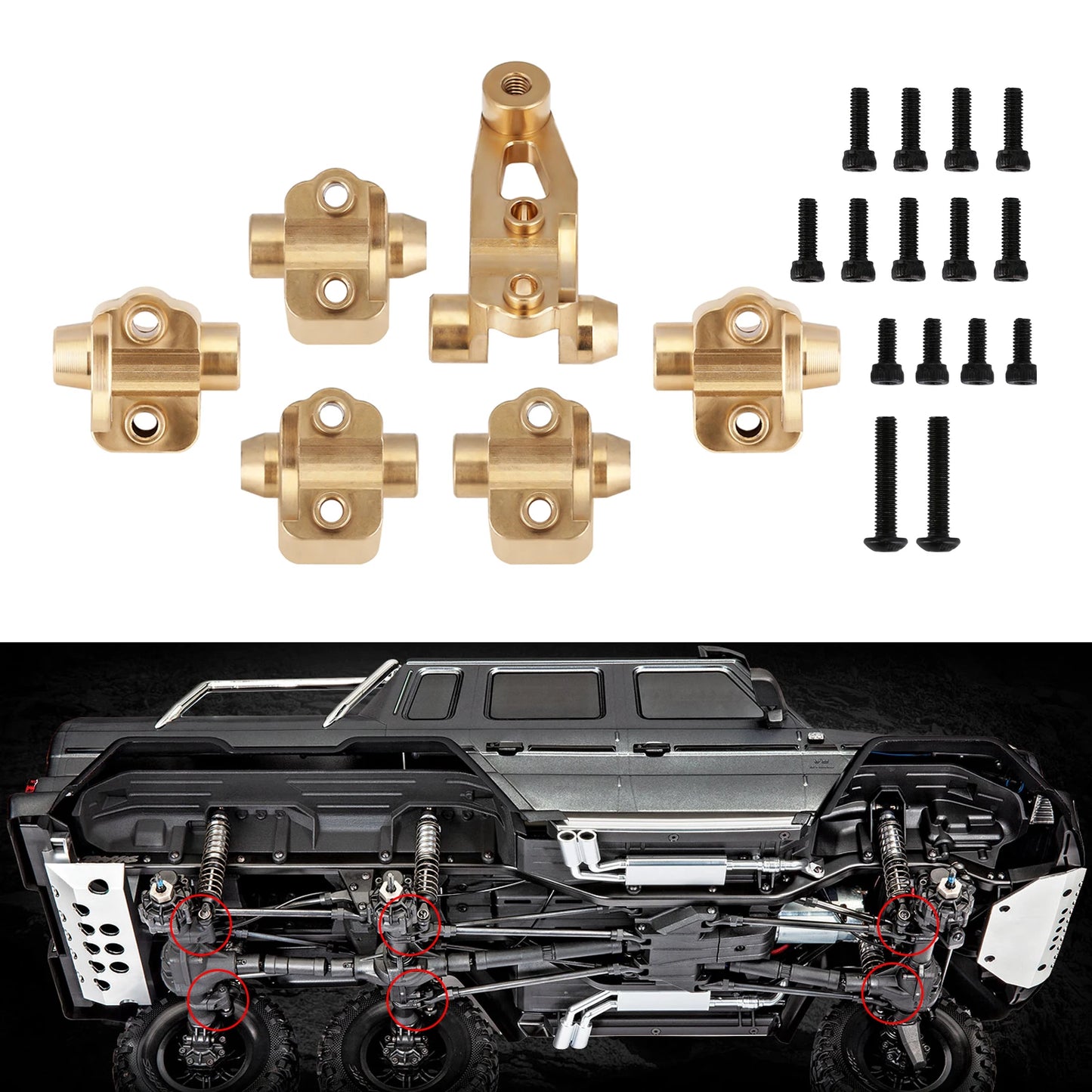 INJORA Heavy Brass Counterweight Portal Drive Housing Bumper Holder Axle Mount for RC Crawler TRX4 TRX-4 TRX6 Upgrade Parts