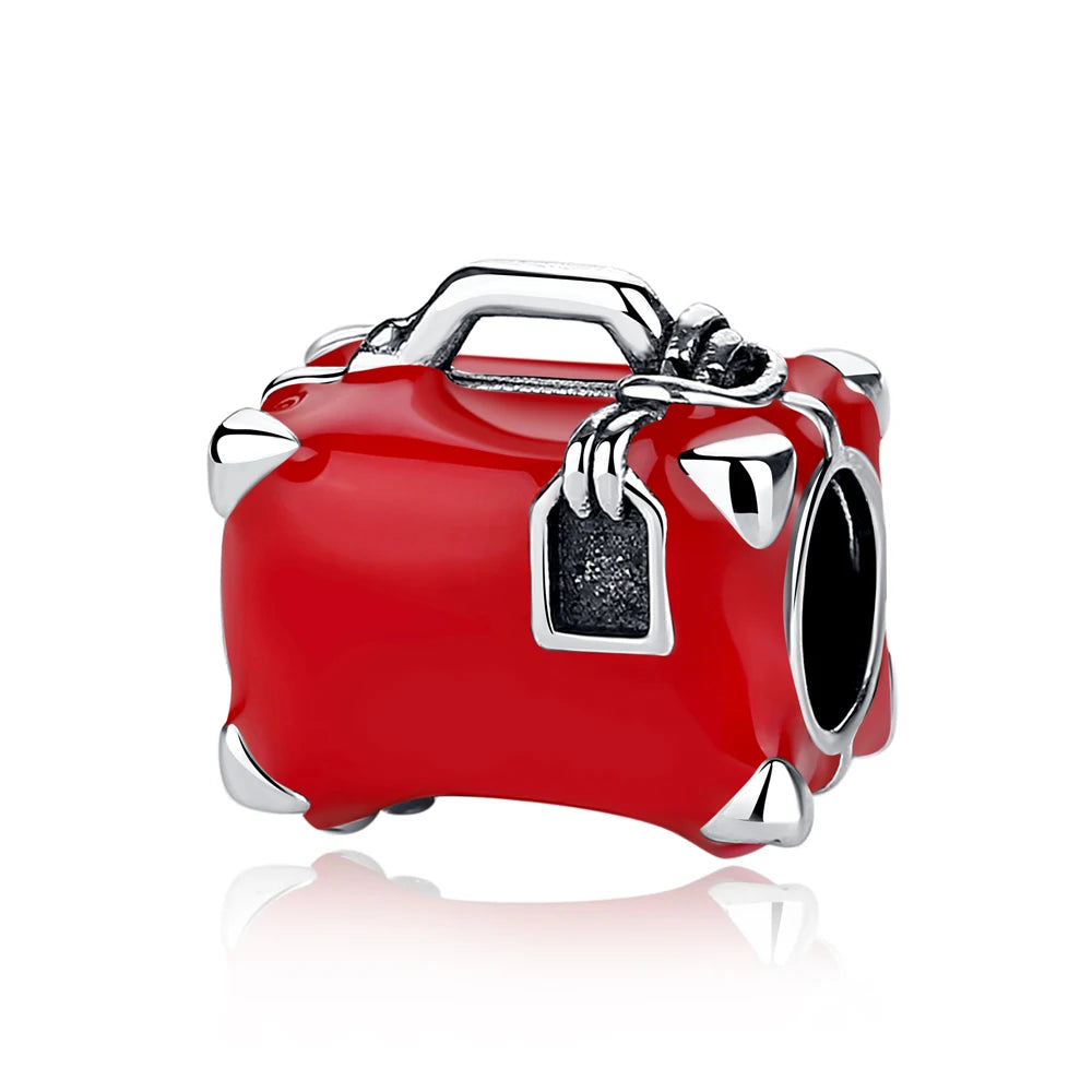 Original 925 Sterling Silver Charms Love Travel London Bus Suitcase Paris Beads Fit Brand Bracelets Necklaces Women DIY Jewelry