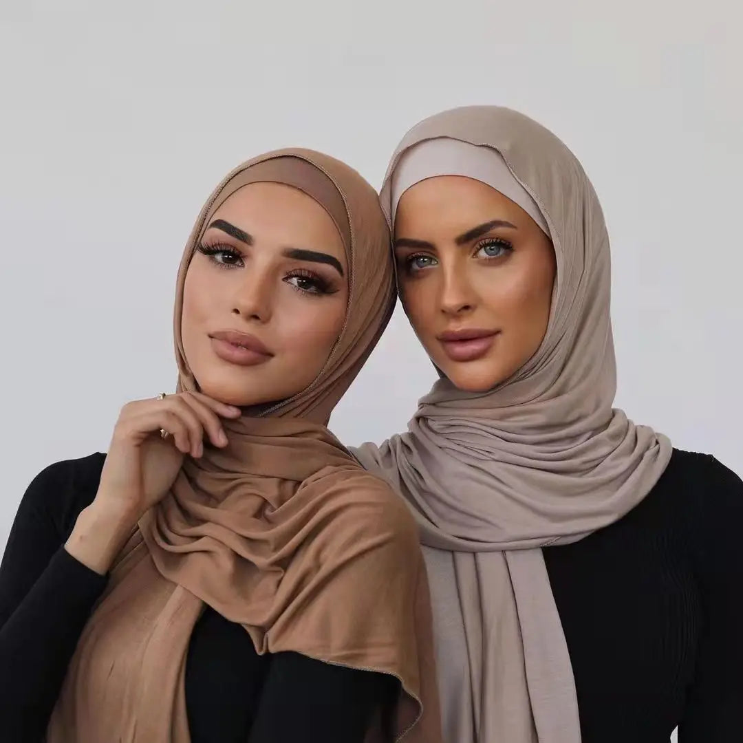 Hot Muslim Fashion Woman Soft Hijabs Scarf Shawl Plain Cotton Jersey Scarves Turban Women Long Shawls Head Wrap Headband Abaya.