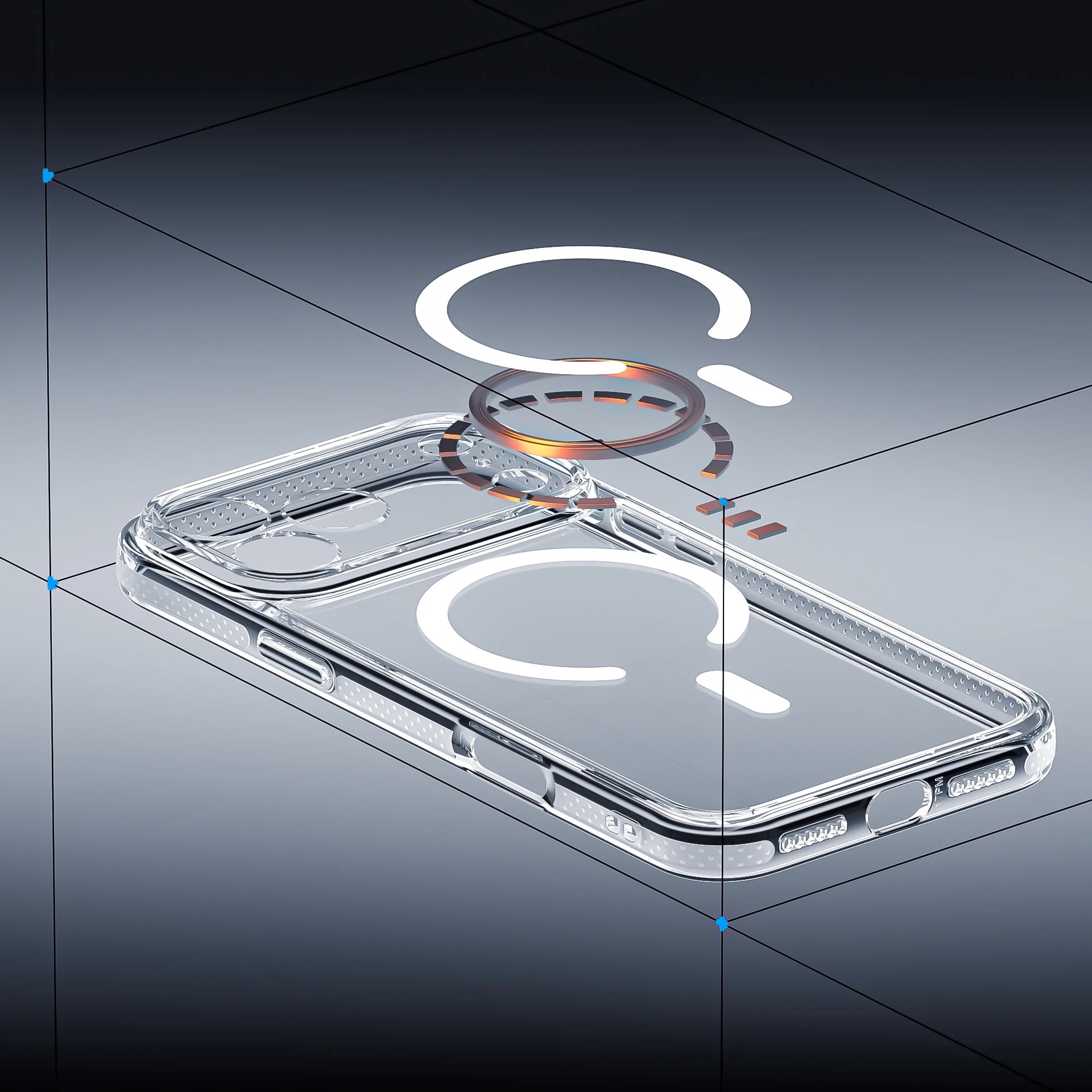 Magnetic Clear Transparent 2-in-1 Phone Case for iPhone 17 Pro Max Shockproof with Bayer Material anti-yellowing.