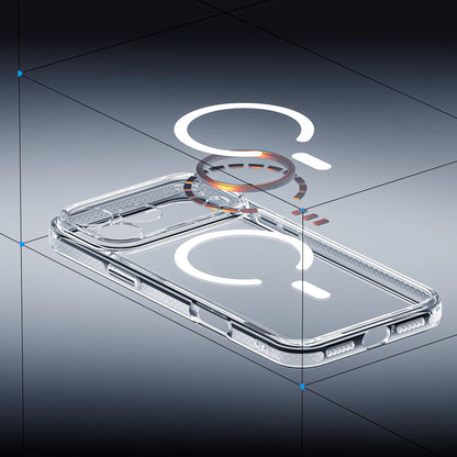 Magnetic Clear Transparent 2-in-1 Phone Case for iPhone 17 Pro Max Shockproof with Bayer Material anti-yellowing.
