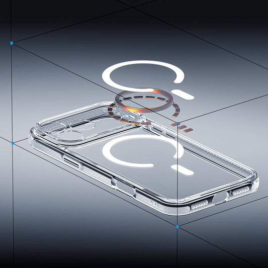 Magnetic Clear Transparent 2-in-1 Phone Case for iPhone 17 Pro Max Shockproof with Bayer Material anti-yellowing.