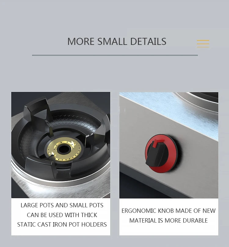 Shaped Single Stove Household Liquefied Petroleum Gas Stove Pulse Electronic Ignition Stove Thickened Stainless Steel Gas Stove